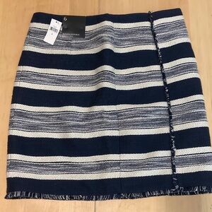 Banana Republic Navy and Cream Striped Mini Skirt